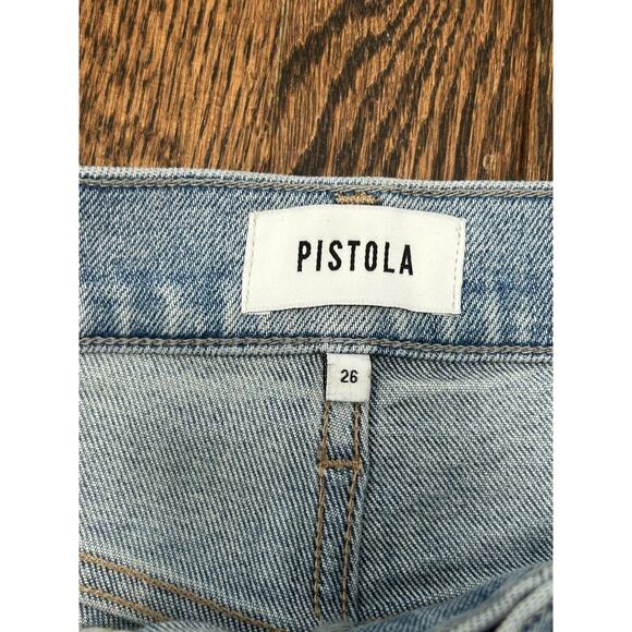 PISTOLA Charlie Jeans Womens Blue Size 26 Button Fly Straight Leg Distressed NWT - Picture 9 of 11
